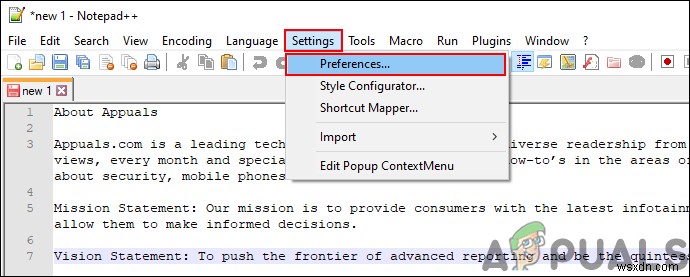 วิธีเพิ่มหรือลดขนาดฟอนต์ใน Notepad++ 