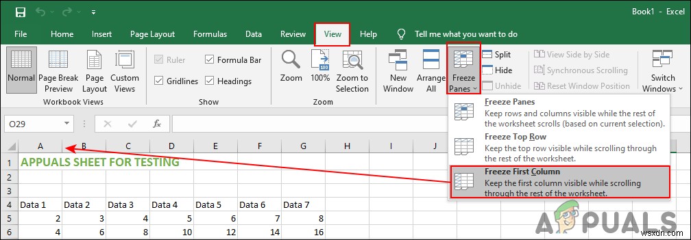 วิธีตรึงแถวและคอลัมน์ใน Microsoft Excel 