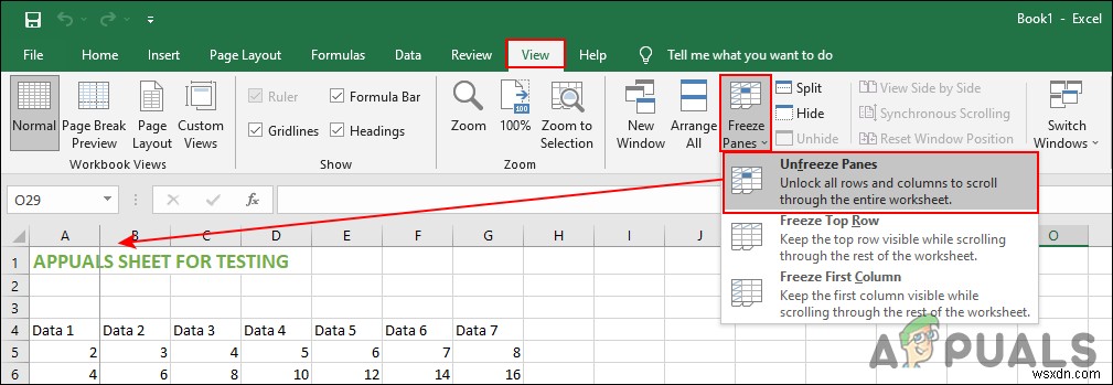 วิธีตรึงแถวและคอลัมน์ใน Microsoft Excel 