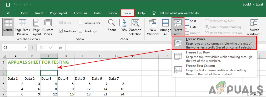 วิธีตรึงแถวและคอลัมน์ใน Microsoft Excel 