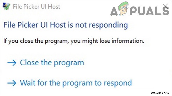 File Picker UI Host ไม่ตอบสนอง (แก้ไข) 