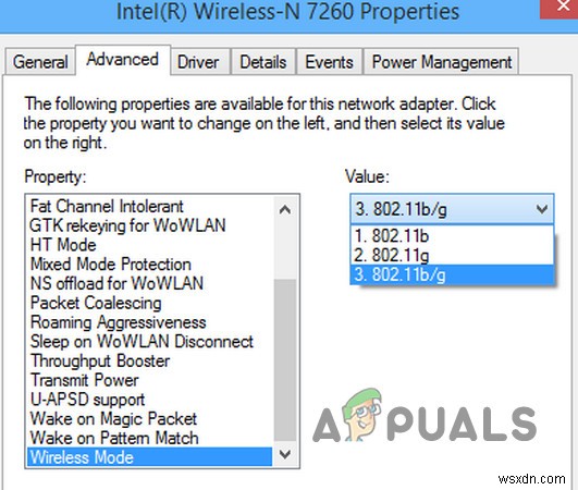 แก้ไขปัญหาการเชื่อมต่อ Intel Dual Band Wireless-AC 7260 