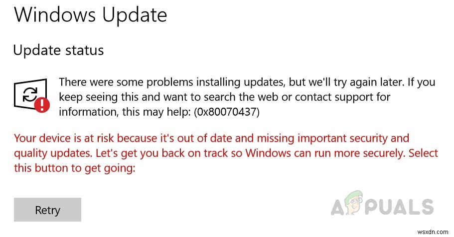 จะแก้ไขรหัสข้อผิดพลาดของ Windows Update 0x80070437 บน Windows 10 ได้อย่างไร 