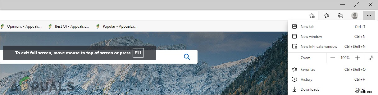 วิธีปิดการใช้งานโหมดเต็มหน้าจอใน Microsoft Edge 