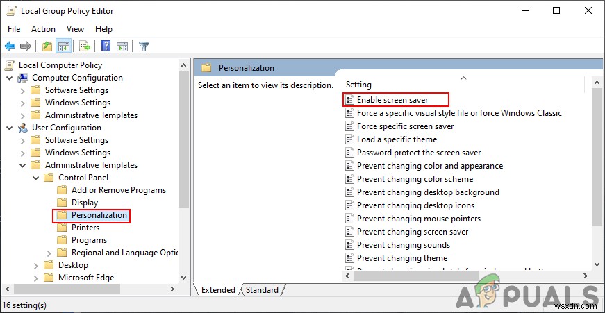 วิธีปิดการใช้งานสกรีนเซฟเวอร์สำหรับผู้ใช้มาตรฐานใน Windows 10 