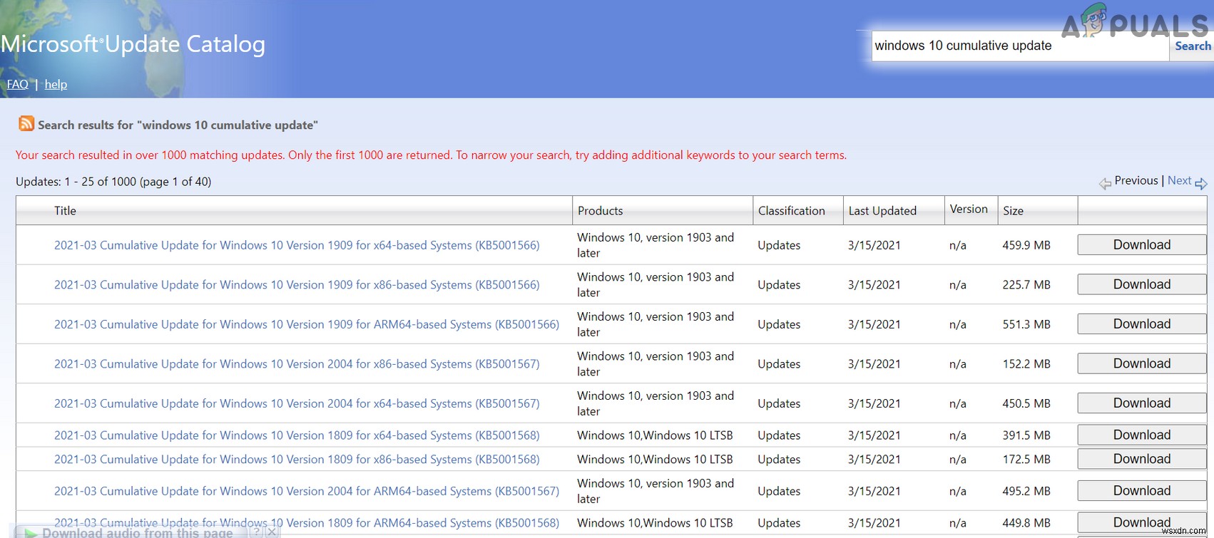 [แก้ไขแล้ว] หนึ่งในบริการอัปเดตทำงานไม่ถูกต้องใน Windows Update 