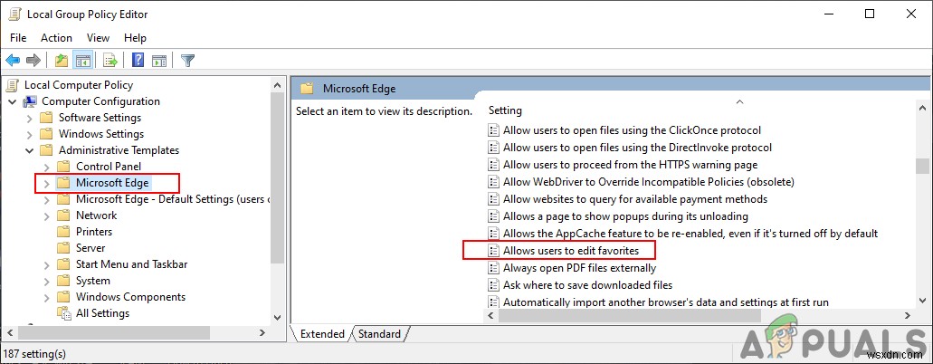 จะป้องกันการเปลี่ยนแปลงรายการโปรดบน Microsoft Edge ได้อย่างไร 