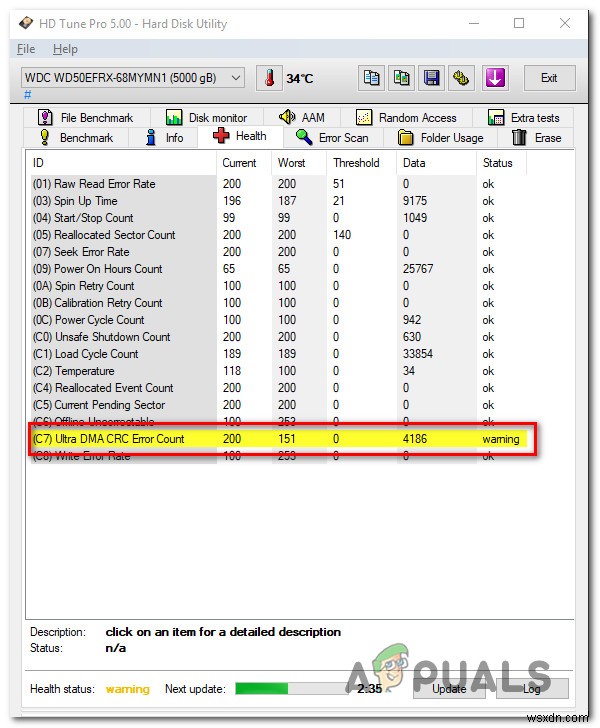 วิธีแก้ไข  Interface CRC Error Count  ภายใน HD Tune 