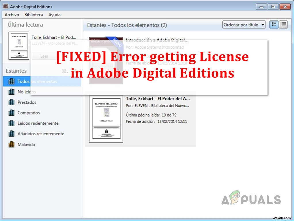 เกิดข้อผิดพลาดในการรับใบอนุญาตใน Adobe Digital Editions (แก้ไข) 