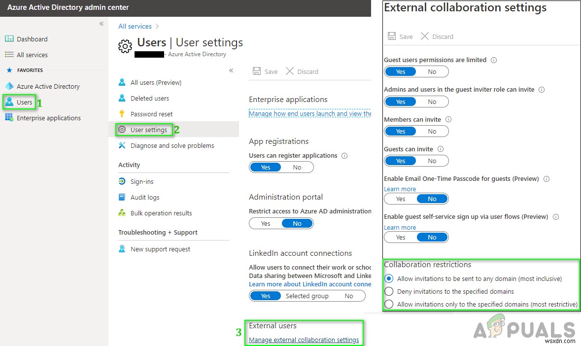 ไม่สามารถเพิ่มแขกใน Microsoft Teams 