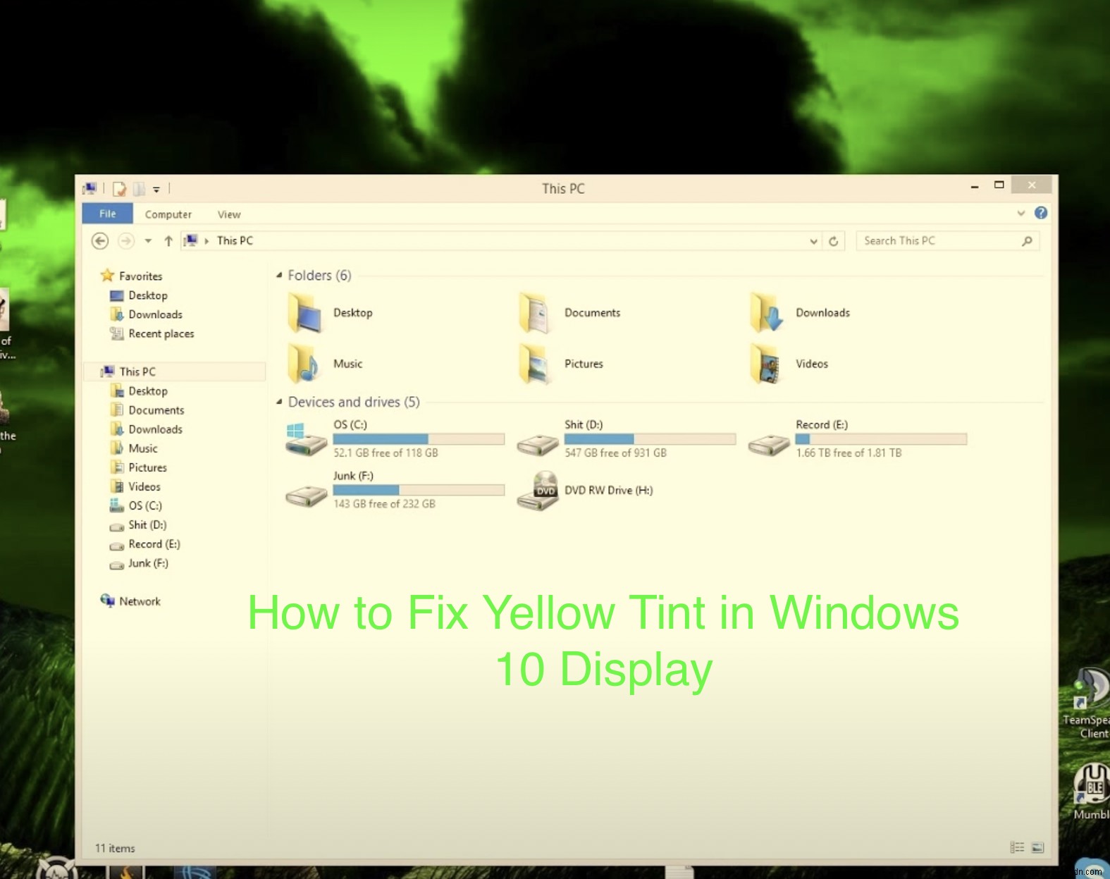 วิธีแก้ไข Yellow Tint ใน Windows Display 
