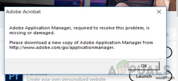 วิธีแก้ไข Adobe Application Manager หายไปหรือเสียหาย 