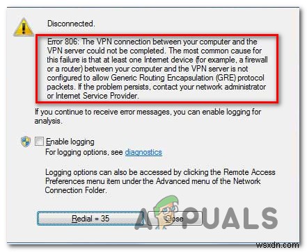 วิธีแก้ไขข้อผิดพลาด VPN 806 (GRE ถูกบล็อก) บน Windows 