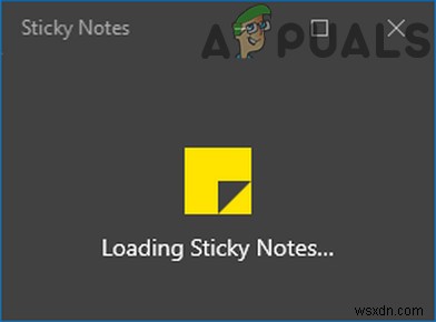 แก้ไข:Sticky Notes ติดอยู่ที่  กำลังโหลด  