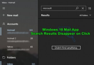 [แก้ไข] ผลการค้นหาแอปอีเมลหายไปเมื่อ Click 