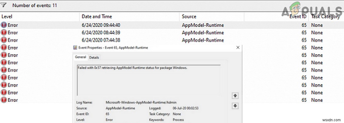 แก้ไข:เหตุการณ์ 65, AppModel-Runtime 