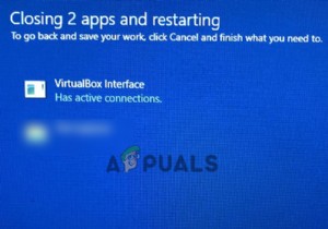 แก้ไข:อินเทอร์เฟซ VirtualBox ไม่อนุญาตให้พีซีปิดเครื่อง 