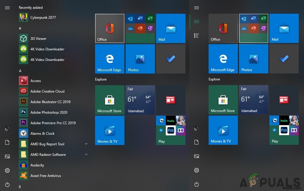 จะเพิ่มหรือลบรายการแอพทั้งหมดใน Start Menu บน Windows 10 ได้อย่างไร? 