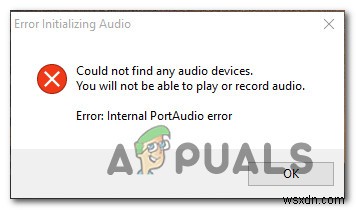 วิธีแก้ไข Audacity  Internal PortAudio Error  บน Windows 10 