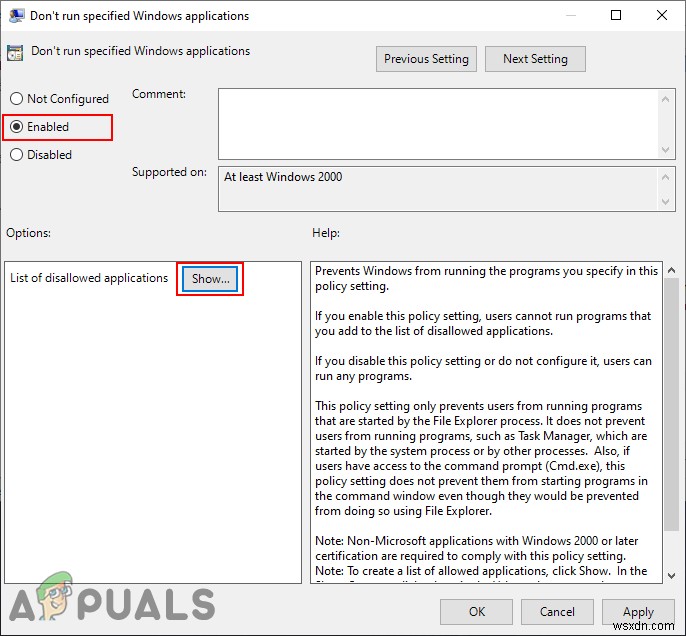 จะป้องกันผู้ใช้จากการเรียกใช้แอพพลิเคชั่น Windows ที่ระบุได้อย่างไร 