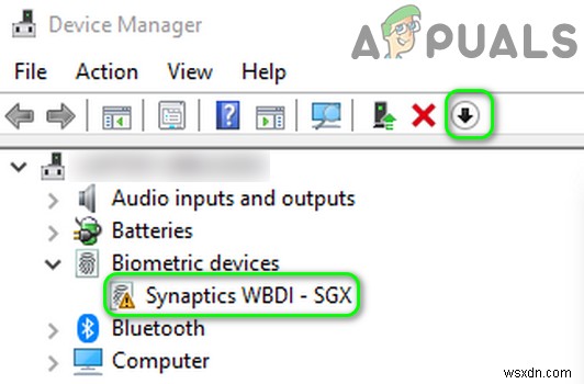 แก้ไข:Synaptics WBDI (เปิดใช้งาน SGX) เครื่องอ่านลายนิ้วมือ  อุปกรณ์ไม่สามารถเริ่ม (รหัส 10)  