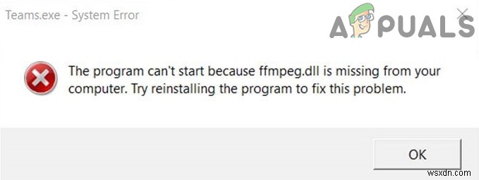 วิธีการแก้ไข FFMPEG.dll หายไป 