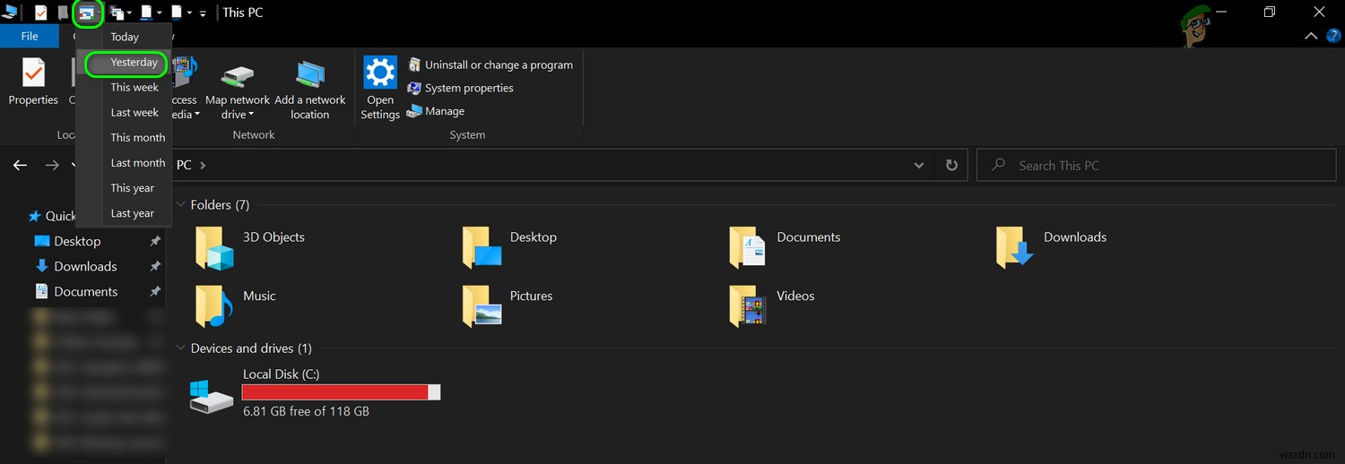 แก้ไข:ไม่มีแท็บค้นหา  File Explorer (Windows 10 - 1909)  