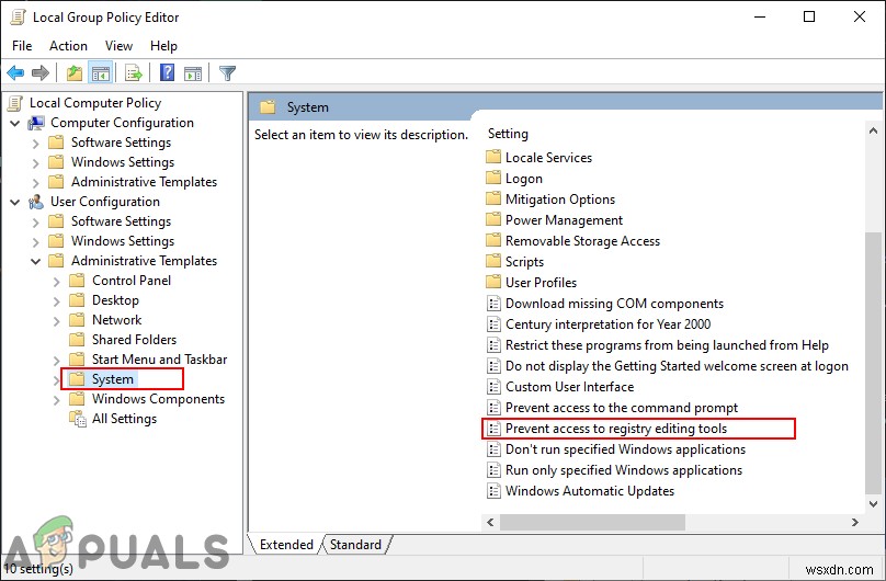 วิธีปิดการใช้งานการเข้าถึง Windows Registry สำหรับบัญชีมาตรฐาน 