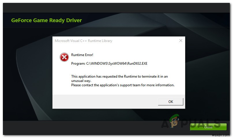 วิธีแก้ไข GeForce Experience  C ++ Runtime Error  