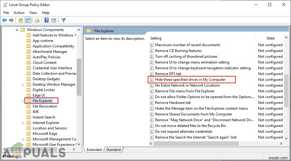 จะซ่อนไดรฟ์เฉพาะใน File Explorer บน Windows 10 ได้อย่างไร 