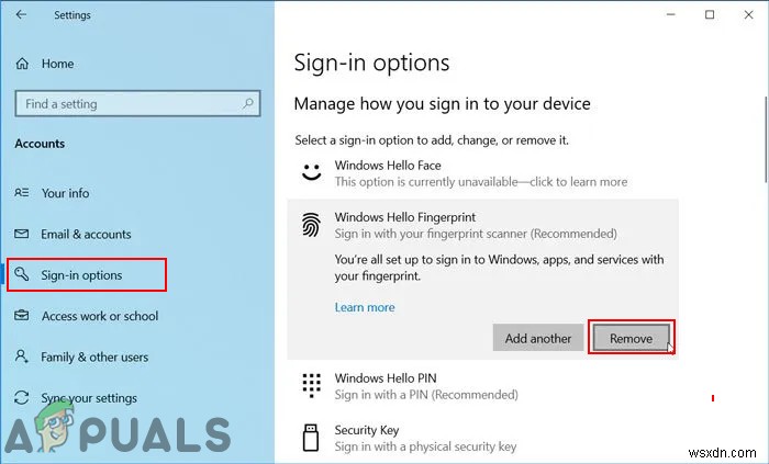 วิธีปิดการใช้งานการจดจำใบหน้าหรือการเข้าสู่ระบบด้วยลายนิ้วมือใน Windows 10 