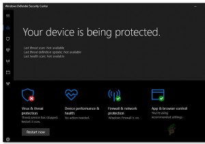 [แก้ไข] บริการภัยคุกคามของ Windows Defender หยุดทำงาน 