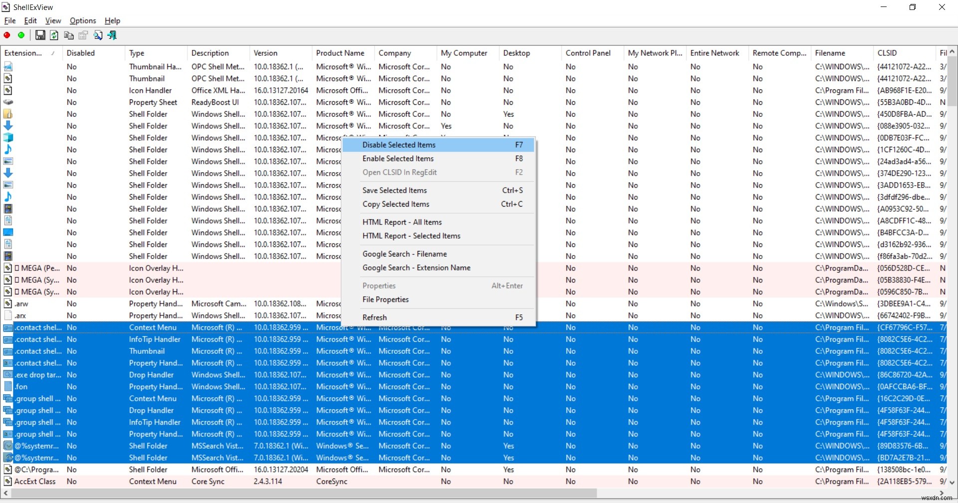 วิธีเพิ่มความเร็วให้กับเมนูบริบท Windows 10 ของคุณโหลดขึ้นโดยใช้ ShellExView 