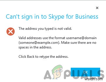 [แก้ไข] ที่อยู่ที่คุณพิมพ์ไม่ถูกต้อง Skype Error 