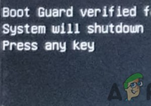 แก้ไข:การตรวจสอบ Boot Guard ล้มเหลว 