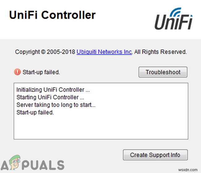 แก้ไข:การเริ่มต้น Unifi Controller ล้มเหลว 