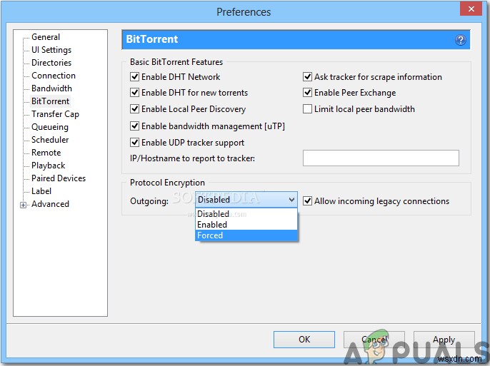 uTorrent ติดอยู่ในการเชื่อมต่อกับเพียร์ [แก้ไข] 