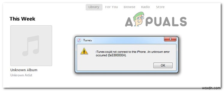 วิธีแก้ไขข้อผิดพลาด iTunes 0xE80000A 