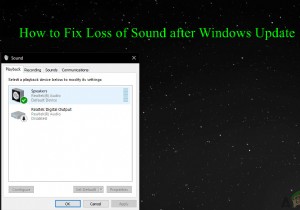 แก้ไข:การสูญเสียเสียงหลังจากอัปเดต Windows 10 1909 