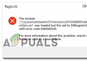แก้ไข:DllUnregisterServer ล้มเหลวด้วยรหัสข้อผิดพลาด 0x80040200 