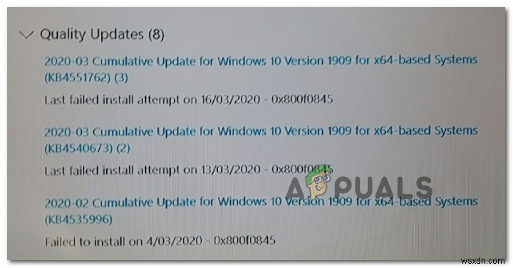 จะแก้ไขข้อผิดพลาดการอัปเดต 0x800f0845 บน Windows 10 ได้อย่างไร 