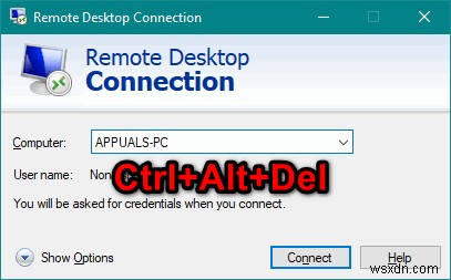 จะส่ง Ctrl + Alt + Del ผ่านเดสก์ท็อประยะไกลได้อย่างไร 