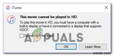 [แก้ไข] ข้อผิดพลาด iTunes  ไม่สามารถเล่นภาพยนตร์ในรูปแบบ HD ได้  