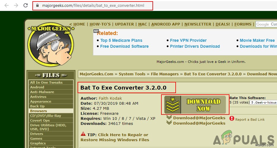 การแปลงไฟล์แบทช์ .BAT เป็นไฟล์ปฏิบัติการ .EXE 