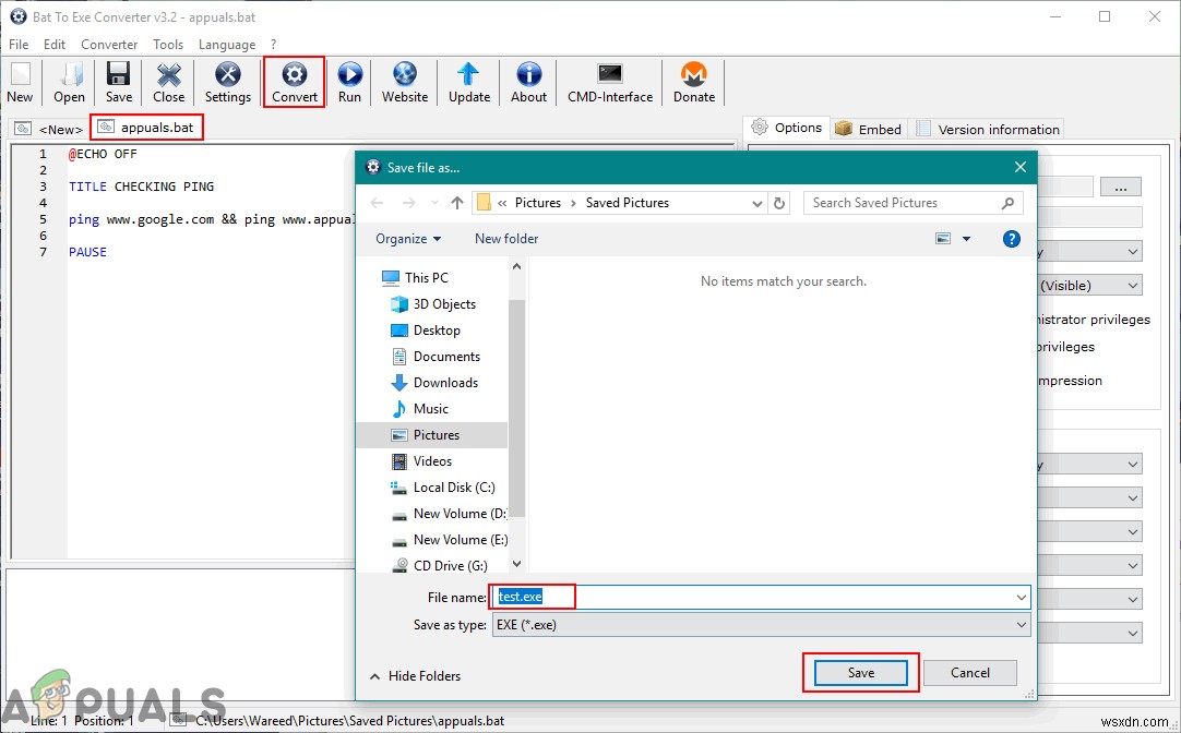 การแปลงไฟล์แบทช์ .BAT เป็นไฟล์ปฏิบัติการ .EXE 