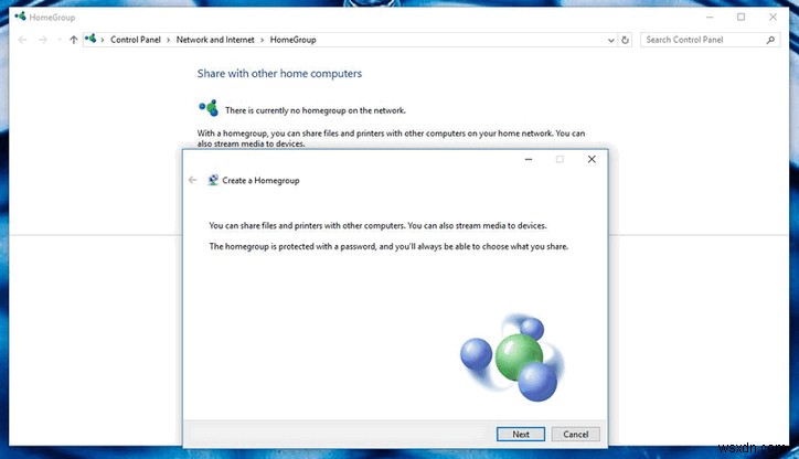 ปัญหาการตั้งค่าโฮมกรุ๊ปใน Windows 10