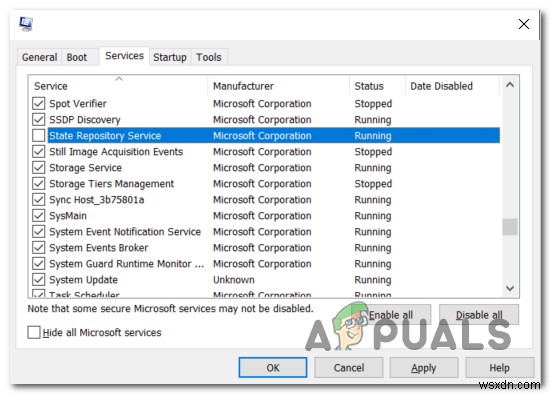 การใช้งาน CPU สูงโดย State Repository Service บน Windows 10 