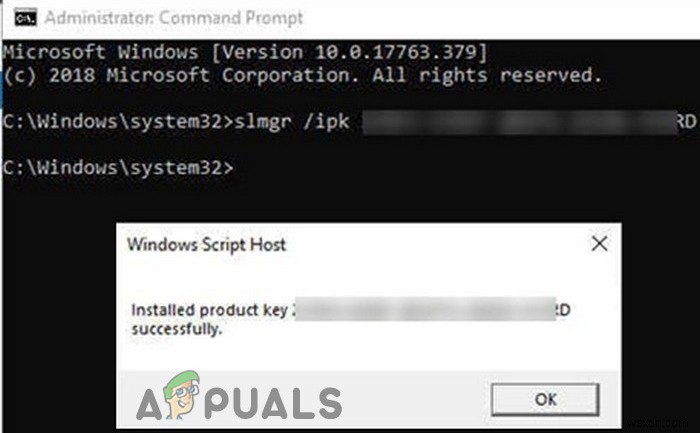 แก้ไข:Windows Server ไม่ยอมรับรหัสผลิตภัณฑ์ใหม่ 