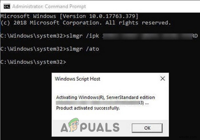 แก้ไข:Windows Server ไม่ยอมรับรหัสผลิตภัณฑ์ใหม่ 