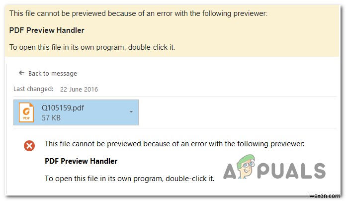 แก้ไข: ไฟล์นี้ไม่สามารถดูตัวอย่างได้  PDF Preview Handler 